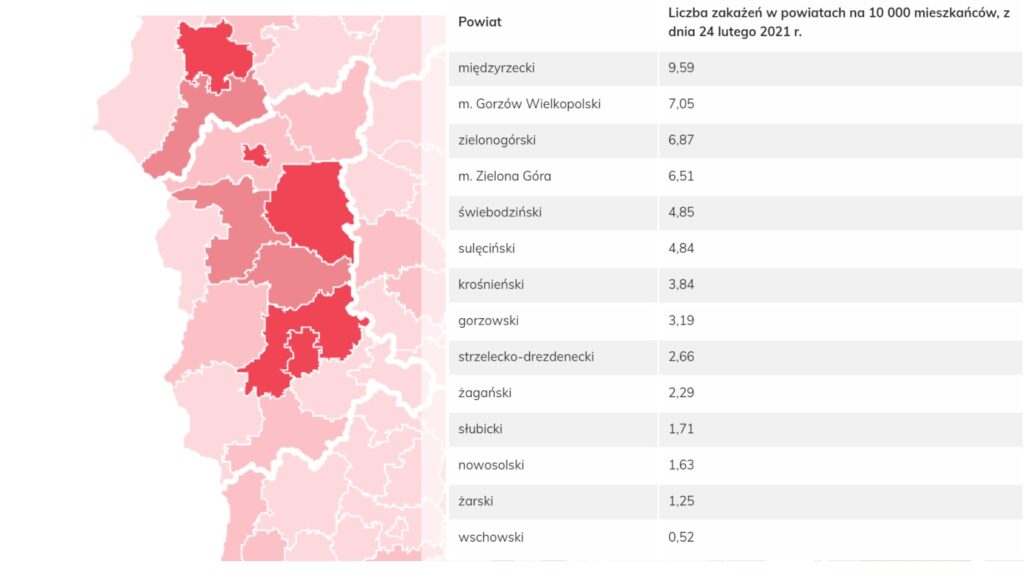 Lubuskie czeka lockdown? Dużo zakażeń na 100 tys. mieszkańców