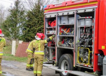pożar w Droszkowie. fot. A. Kaniak