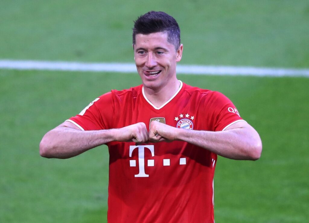 Robert Lewandowski po zdobyciu hat-tricka