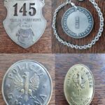 Fot. Policja Zielona Góra. Odznaki policyjne, a wśród nich odznaka Policji Państwowej z 1934r.