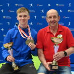 Michał Jabłoński - złoty medalista MP w kat. U24 oraz U22 wraz z trenerem Andrzejem Filipowskim (fot. Miłosz Cygański)