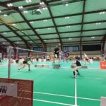 Fragment finałowego meczu miksta +45 z udziałem Adama Grzesiaka z Babimostu oraz Joanny Szleszyńskiej z Warszawy - srebrnych medalistów w tej kategorii (fot. Jakub Lesiński)