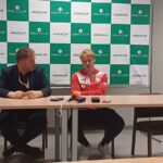 Rzecznik Prasowy Polskiego Związku Tenisowego Tomasz Dobiecki oraz Maks Kaśnikowski (fot. Jakub Lesiński)