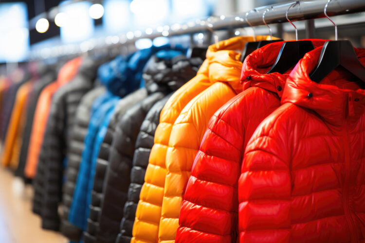 Chic Down Coats Collection on Display