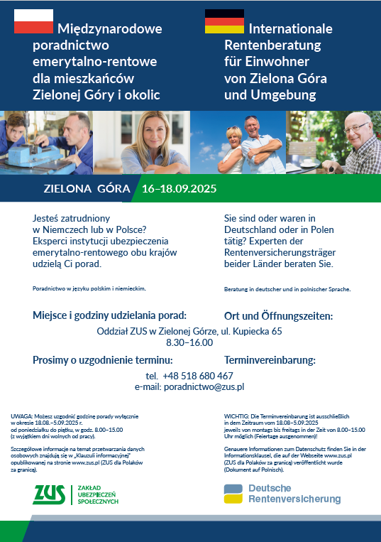 Zakład Ubezpieczeń Społecznych zaprasza na dni poradnictwa Radio Zachód - Lubuskie