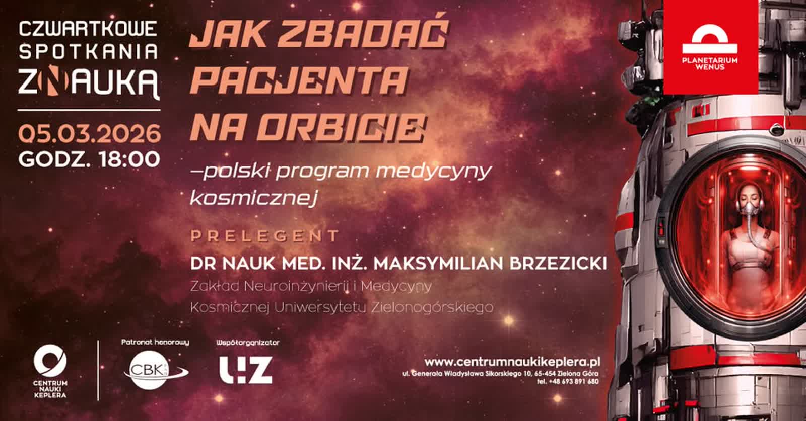 Medycyna w kosmosie – w czwartek spotkanie dla mieszkańców