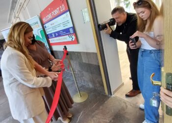 Uniwersytet Zielonogórski. Otwarcie "welcome point" na kampusie A (fot. Piotr Bakselerowicz)